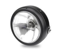 Vbbrswaad Phare LED pour moto Pour CG GN125 Phare Rétro Universel Pour Moto Modification Faisceau Haut/bas Rond Avec Support 5.75 Pouces(Black white-1piece)