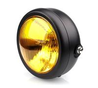 Vbbrswaad Phare LED pour moto Pour CG GN125 Phare Rétro Universel Pour Moto Modification Faisceau Haut/bas Rond Avec Support 5.75 Pouces(Black yellow-1piece)