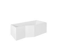 VBChome baignoire 170x75 cm droite acrylique SET tablier siphon baignoire baignoire d'angle design blanc ensemble de vidange moderne simplex baignoire tablier ensemble de vidange