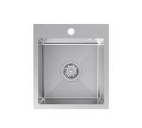 VBChome Évier en acier inoxydable 40 x 45 cm - En acier inoxydable brossé - Avec trou de robinet - Grand bac - Siphon - Évier en acier inoxydable