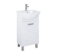 VBChome Meuble de salle de bain, 45 x 45 x 84 cm, blanc, lavabo, avec trou pour robinet, 1 porte, système de fermeture amortie, moderne, blanc
