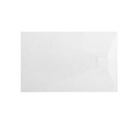 VBChome Receveur de douche 100 x 80 x 2,5 cm - Blanc - Structure en pierre - Receveur de douche extra plat rectangulaire - Plaque de recouvrement en composite SMC - Installation universelle - Siphon