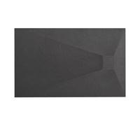 VBChome Receveur de douche 100 x 80 x 2,5 cm - Noir - Structure en pierre - Receveur de douche extra plat rectangulaire - Plaque de recouvrement en composite SMC - Installation universelle - Siphon
