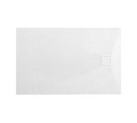 VBChome Receveur de douche 120 x 90 x 2,5 cm - Blanc - Structure en pierre - Receveur de douche extra plat rectangulaire - Plaque de recouvrement en composite SMC - Installation universelle - Siphon