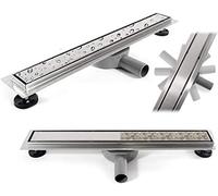 VBChome Siphon de douche double face avec système anti-odeurs 50 à 100 cm, argent