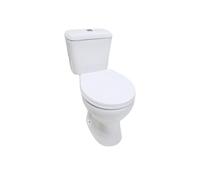 VBChome WC sur pied en céramique - Kit complet avec réservoir de chasse - Siège WC en polypropylène avec système d'abaissement automatique SoftClose - Sortie verticale - Hygiénique et esthétique