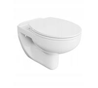 VBChome WC suspendu sans bord en céramique avec couvercle de toilette, abattant de WC, abattant de WC, fonction SoftClose Rimless SoftClose, cuvette de forme ovale, WC mural