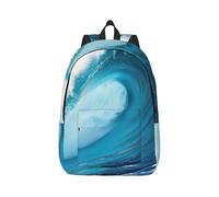 Vbcxza Big Ocean Wave Sac à dos en toile imprimée HD, tailles moyennes et petites, parfait pour la randonnée, les voyages et une utilisation quotidienne, Noir , M, Sac à dos tyrolien