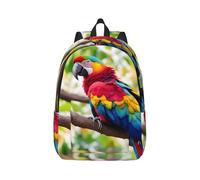 Vbcxza Fantastique sac à dos en toile imprimée plumes de perroquet, tailles moyennes et petites, parfait pour la randonnée, les voyages et une utilisation quotidienne, Noir , M, Sac à dos tyrolien