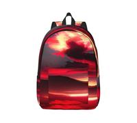 Vbcxza Red Sky At Night Sac à dos en toile avec imprimé étoilé, tailles moyennes et petites, parfait pour la randonnée, les voyages et une utilisation quotidienne, Noir , M, Sac à dos tyrolien