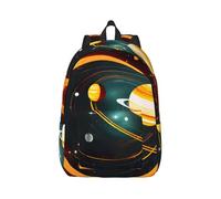 Vbcxza Sac à dos en toile avec impression Jupiter Saturne du système solaire, taille moyenne et petite, parfait pour la randonnée, les voyages et une utilisation quotidienne, Noir , S, Sac à dos