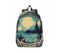 Vbcxza Sac à dos en toile avec impression « Not All Who Wander Are Lost » - Taille moyenne et petite - Parfait pour la randonnée, les voyages et une utilisation quotidienne, Noir , M, Sac à dos