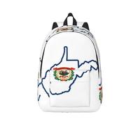 Vbcxza Sac à dos en toile avec imprimé carte de l'État de Virginie-Occidentale, taille moyenne et petite, parfait pour la randonnée, les voyages et une utilisation quotidienne, Noir , M, Sac à dos