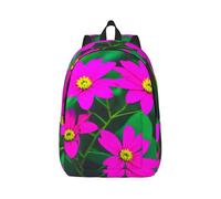 Vbcxza Sac à dos en toile avec imprimé de fleurs violettes et rouges, tailles moyennes et petites, parfait pour la randonnée, les voyages et une utilisation quotidienne, Noir , S, Sac à dos tyrolien