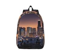 Vbcxza Sac à dos en toile avec imprimé horizon de Los Angeles, tailles moyennes et petites, parfait pour la randonnée, les voyages et une utilisation quotidienne, Noir , M, Sac à dos tyrolien