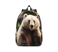 Vbcxza Sac à dos en toile avec imprimé ours blanc, taille moyenne et petite, parfait pour la randonnée, les voyages et une utilisation quotidienne, Noir , M, Sac à dos tyrolien