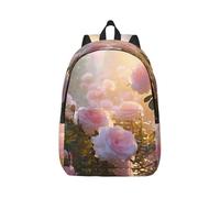 Vbcxza Sac à dos en toile avec imprimé roses sous les arbres, tailles moyennes et petites, parfait pour la randonnée, les voyages et une utilisation quotidienne, Noir , M, Sac à dos tyrolien
