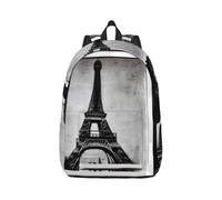 Vbcxza Sac à dos en toile avec imprimé Tour Eiffel Parisien, taille moyenne et petite, parfait pour la randonnée, les voyages et une utilisation quotidienne, Noir , M, Sac à dos tyrolien