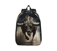 Vbcxza Sac à dos en toile imprimé crâne de taureau, tailles moyennes et petites, parfait pour la randonnée, les voyages et une utilisation quotidienne, Noir , M, Sac à dos tyrolien
