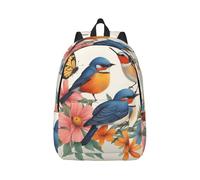 Vbcxza Sac à dos en toile imprimé oiseaux, fleurs, papillons, tailles moyennes et petites, parfait pour la randonnée, les voyages et une utilisation quotidienne, Noir , S, Sac à dos tyrolien