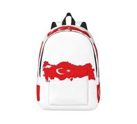 Vbcxza Sac à dos en toile imprimée carte du drapeau de la Turquie, tailles moyennes et petites, parfait pour la randonnée, les voyages et une utilisation quotidienne, Noir , S, Sac à dos tyrolien