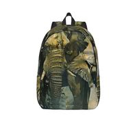 Vbcxza Sac à dos en toile imprimée éléphants naturels, tailles moyennes et petites, parfait pour la randonnée, les voyages et une utilisation quotidienne, Noir , S, Sac à dos tyrolien