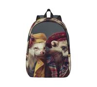 Vbcxza Sac à dos en toile imprimée furets - Taille moyenne et petite - Parfait pour la randonnée, les voyages et une utilisation quotidienne, Noir , S, Sac à dos tyrolien