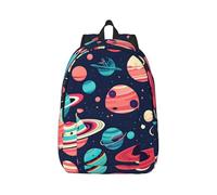 Vbcxza Sac à dos en toile imprimée planètes spatiales, tailles moyennes et petites, parfait pour la randonnée, les voyages et une utilisation quotidienne, Noir , M, Sac à dos tyrolien