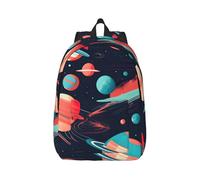 Vbcxza Sac à dos en toile imprimée planètes spatiales, tailles moyennes et petites, parfait pour la randonnée, les voyages et une utilisation quotidienne, Noir , M, Sac à dos tyrolien
