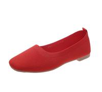 VBEDKDEB Ballerine pour femme - Ballerines plates confortables - Pour le printemps - Chaussures de loisirs - Dessous plat - Bout carré - Maille tissée - Respirantes et confortables - À enfiler - Pour