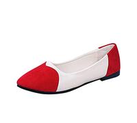 VBEDKDEB Ballerines plates confortables pour femme - Couleur assortie - Amour - Pointe basse - Chaussures de loisirs plates - Ballerine - Chaussures pieds nus pour femme, rouge, 37.5 EU