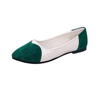 VBEDKDEB Ballerines plates confortables pour femme - Couleur assortie - Amour - Pointe basse - Dentelle - Chaussures de loisirs plates - Ballerines pour femme - Rose, vert, 37.5 EU