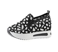 VBEDKDEB Baskets pour femme - Chaussures de sport à enfiler - Respirantes - Mmesh - Décoration à paillettes - Semelles épaisses - Chaussures de sport décontractées - Baskets d'été, Noir , 37.5 EU
