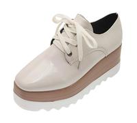VBEDKDEB Baskets pour femme - Chaussures de sport - Chaussures à plateforme avec semelle épaisse - Chaussures pour femme qui augmentent la taille - Chaussures en cuir tendance avec lacets - Bouche