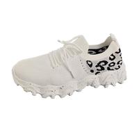 VBEDKDEB Baskets pour femme - Chaussures de sport - Chaussures de course - Tissu en maille - Motif léopard - Respirantes - Antidérapantes - Chaussures de loisirs - Chaussures de sport pour fille