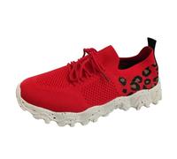 VBEDKDEB Baskets pour femme - Chaussures de sport - Chaussures de course - Tissu en maille - Motif léopard - Respirantes - Antidérapantes - Chaussures de loisirs - Chaussures de sport pour fille
