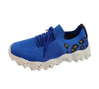 VBEDKDEB Baskets pour femme - Chaussures de sport - Chaussures de course - Tissu en maille - Motif léopard - Respirantes - Antidérapantes - Chaussures de loisirs - Chaussures de sport pour fille, bleu