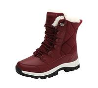 VBEDKDEB Bottes d'hiver pour femme - Bottes de neige pour femme - Bottes de neige pour femme - Grande taille - Pour l'extérieur - Voyage - Chaussures en coton épais - Bottes moyennes - Bottes noires