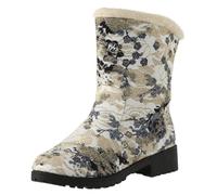 VBEDKDEB Bottes d'hiver pour femmes Bottes de neige Chaussures d'hiver Nouvelle frontière d'hiver Commerce extérieur Grande taille Talon épais Plus Velours Tendance Imprimé Bottes de neige