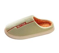 VBEDKDEB Pantoufles d'hiver chaudes quatre saisons mignonnes pour femme, antidérapantes, tissu de saison Fpir, coton, pantoufles colorées pour femme, vert, 37 EU