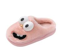 VBEDKDEB Pantoufles Femme Hiver Chaudes Pantoufles avec Languette Sortante, Hiver Bisou 3D Grands Yeux Chien, Drôle Paquet de Dessin Animé, Tête, Eva Drôle, Doux, Chaud, Confortable Femme Chaud, Rose