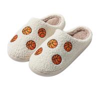 VBEDKDEB Pantoufles pour femme - Pour l'hiver - Chaud - Sport - Basketball - Dessin animé - Pour l'hiver - Intérieur - Chaude - Serviette en coton, Orange, 40.5 EU