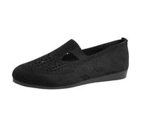 VBEDKDEB Slip On Sneakers - Chaussures de loisirs pour femme - Confortables et tendance - Avec bout plat - Talon bas - Chaussures traditionnelles pour femme, Noir , 37 EU
