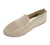 VBEDKDEB Slip On Sneakers - Chaussures de loisirs pour femme - Motif tendance - Chaussures unies simples avec fond plat - Confortables et légères - Noires, beige, 40.5 EU