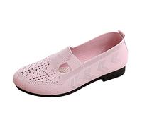 VBEDKDEB Slip On Sneakers Chaussures de loisirs pour femme Semelle souple respirante Semelle plate antidérapante Chaussures de loisirs pour les personnes âgées, Rose, 39 EU