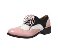 VBEDKDEB Slip On Sneakers - Chaussures décontractées pour femme - Vintage - Perforées - À lacets - Bout rond - Talon bas - Pour fille - Orthocare, Rose, 37.5 EU