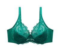 VBEDKDEB Soutien-gorge push-up en dentelle pour femme, européen et américain, couleur unie, soutien-gorge sexy soutien-gorge gros seins, vert, L
