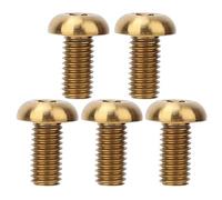 Vbest life 5 PCS/Pack M5x12 Bouteille d'eau De V¡§|lo Boulons De Cage M5x10 Vis De Frein ¡§¡è Disque en Alliage De Titane Vis De V¡§|lo Ensemble(M5 ?¨¢ 10 Or),