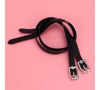 VBESTLIFE 1 Paire de Cuirs de Sangles d'éperons de qualité Supérieure - 50 Cm, Accessoires d'outils pour Chevaux Noirs avec Boucle en Acier Inoxydable, Cuir Artificiel Doux et Flexible, Durable et