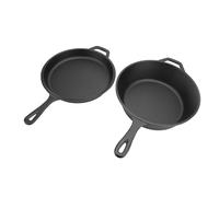 VBESTLIFE 2pcs Garnet en Fonte, Poêle à Frire de Distribution de Chaleur Pré-assaisonnée avec Poignée Pratique, Cuisine Polyvalente pour Toutes les Tovetops, Coque